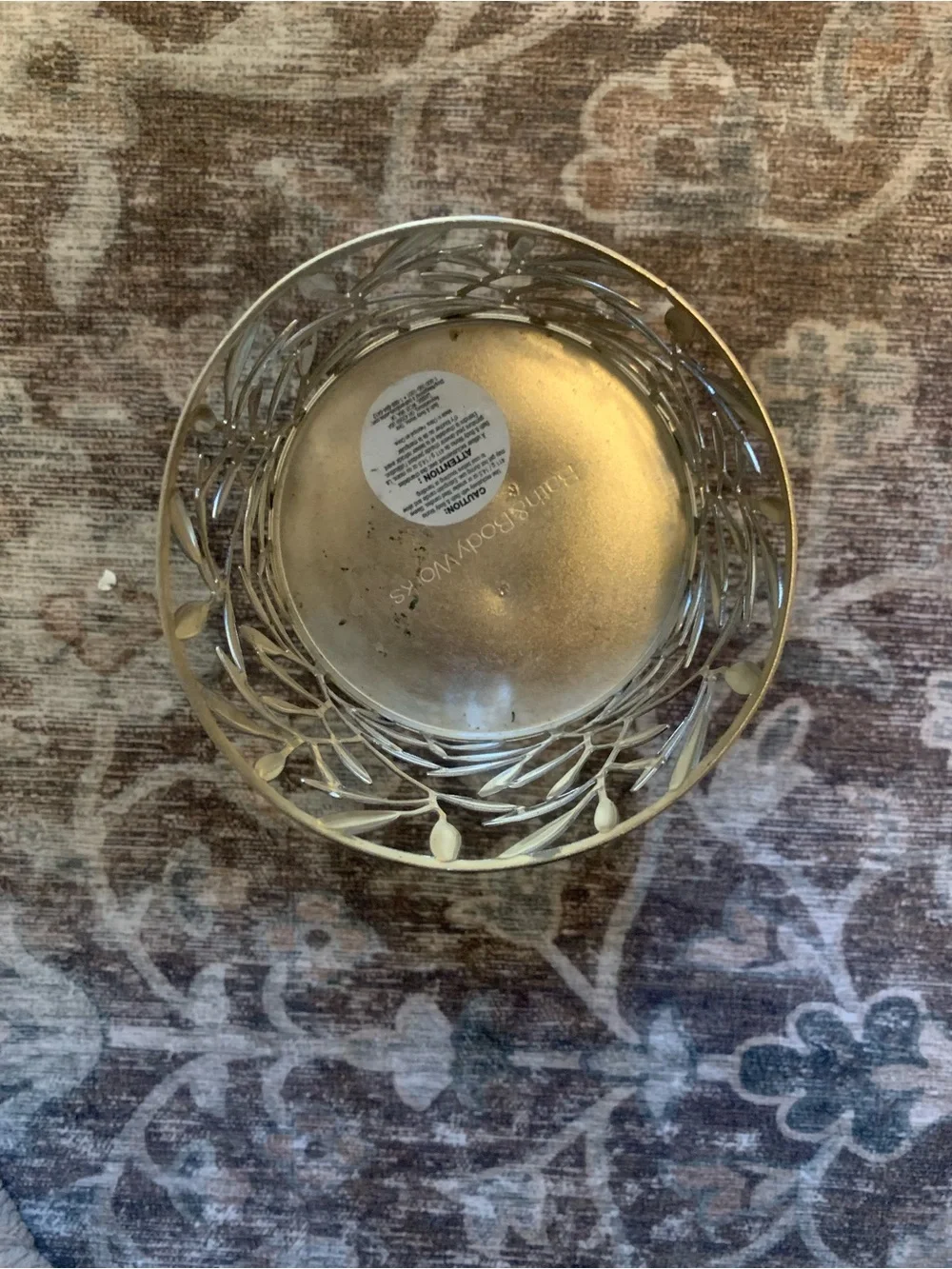 Silver Leaf Pedestal Candle Holder